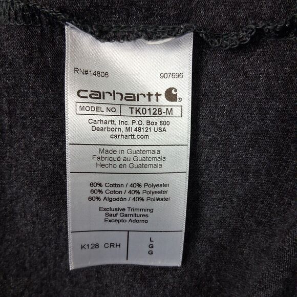 Carhartt Mens Henley Shirt Large Gray Long Sleeve Loose Fit Workwear - Picture 6 of 10